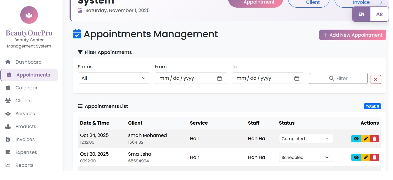 Appointment Management System for Salons
